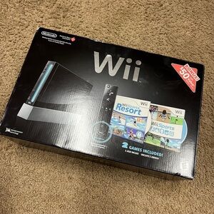 Nintendo Wii Console Bundle - Black with Blue Accents